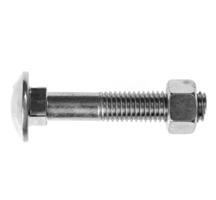 COACH BOLT / NUT MILD STEEL M8 X 130 ZINC 